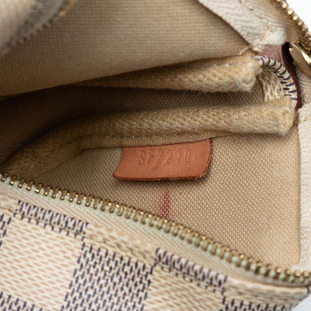 Louis Vuitton B Louis Vuitton White Damier Canvas Fabric Damier Azur Mini Pochette Accessoires France