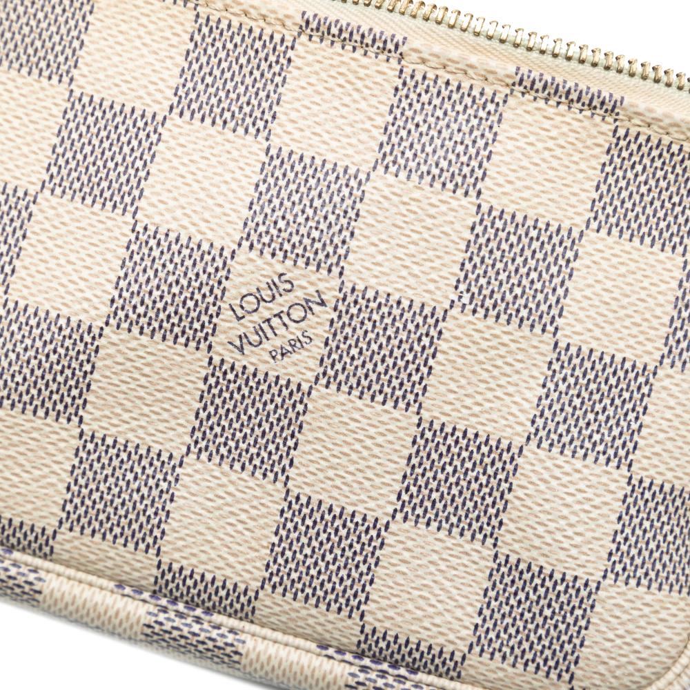 Louis Vuitton B Louis Vuitton White Damier Canvas Fabric Damier Azur Mini Pochette Accessoires France