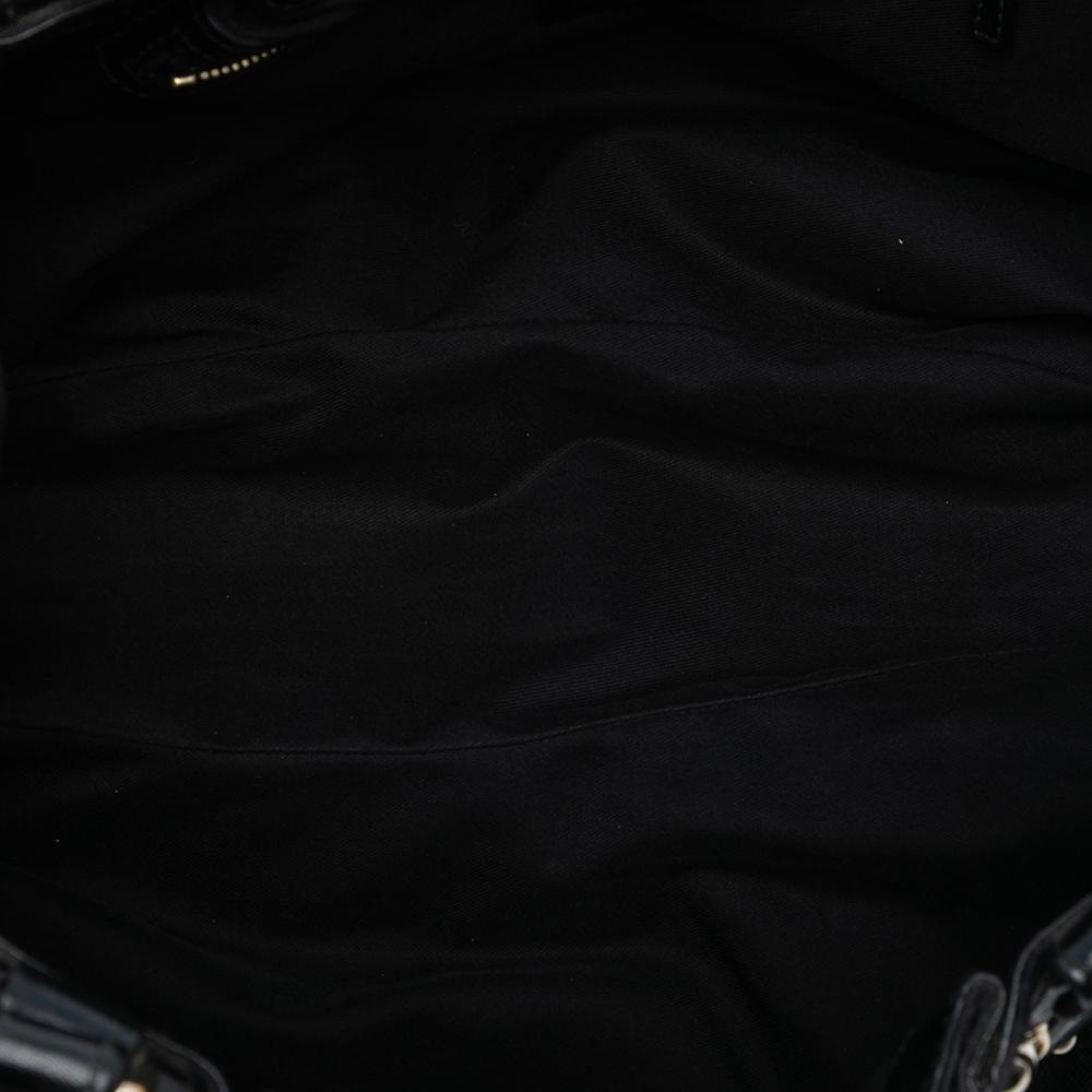 Gucci B Gucci Black Canvas Fabric GG Pelham Tote Italy