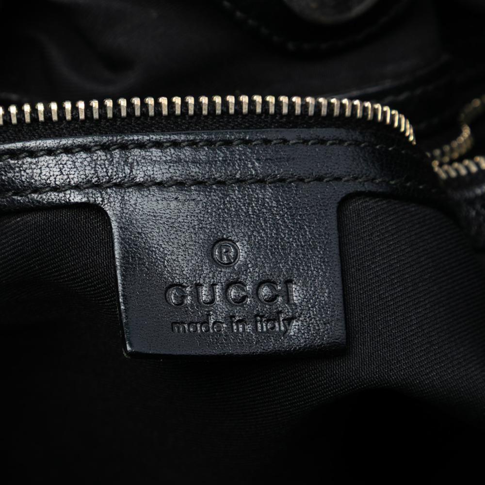 Gucci B Gucci Black Canvas Fabric GG Pelham Tote Italy