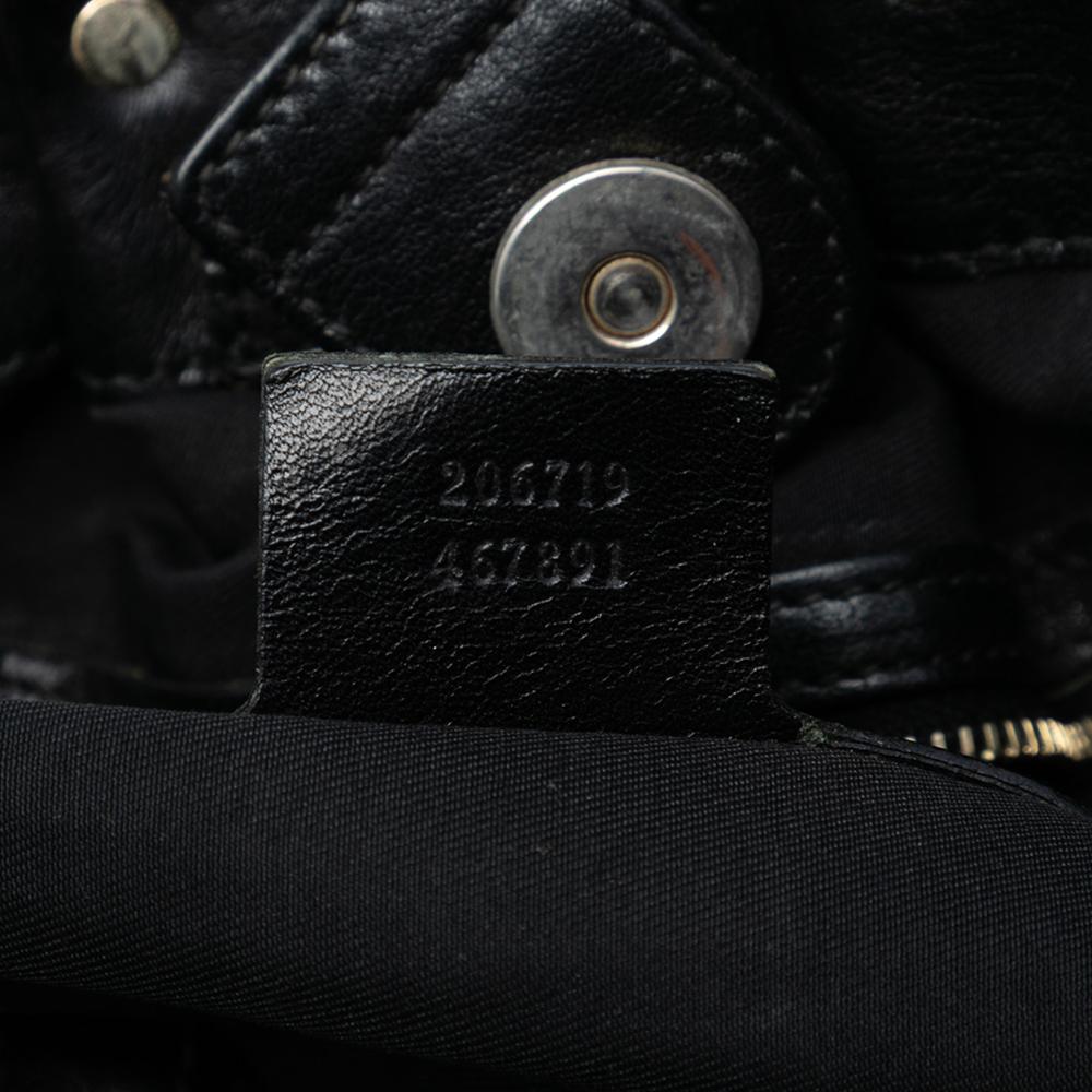 Gucci B Gucci Black Canvas Fabric GG Pelham Tote Italy