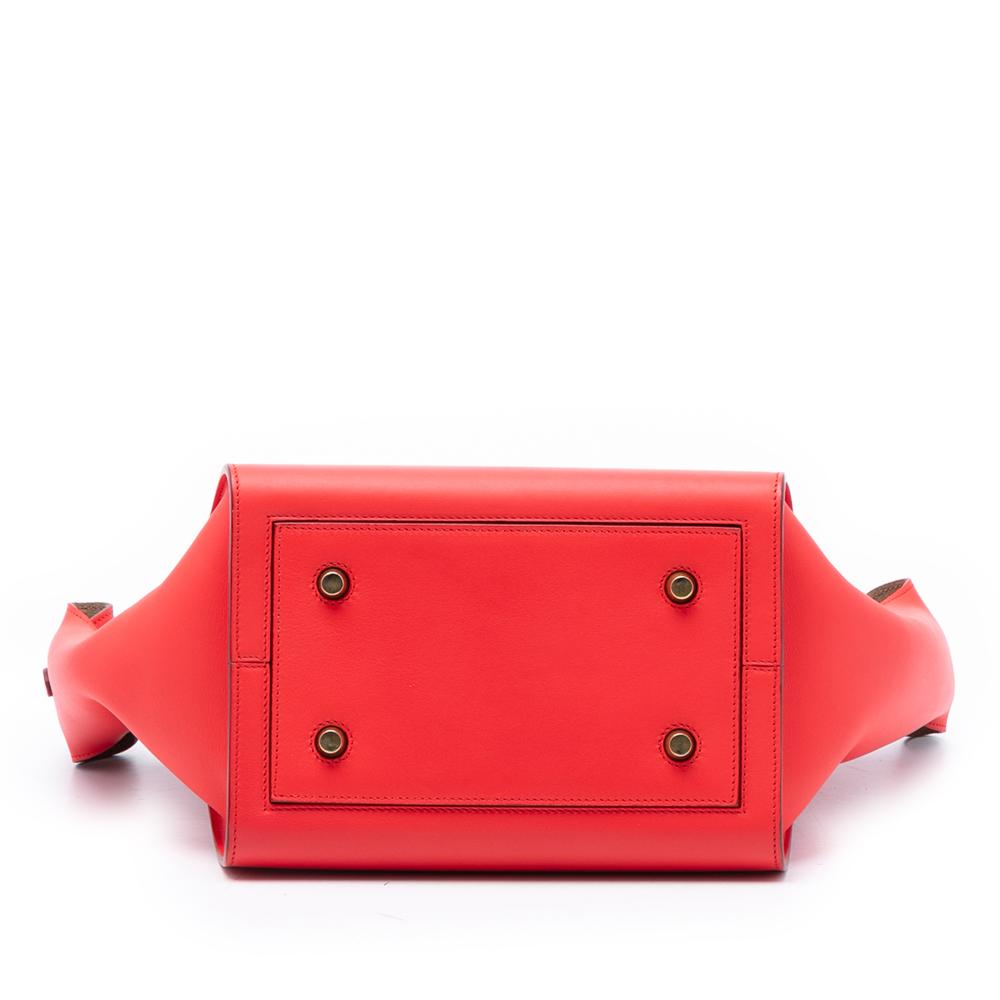 Celine B Celine Red Calf Leather Small Smooth skin Tie Knot Handbag Italy