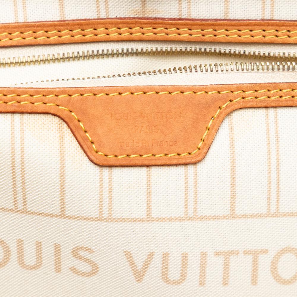 Louis Vuitton B Louis Vuitton White Damier Canvas Fabric Damier Azur Neverfull MM France