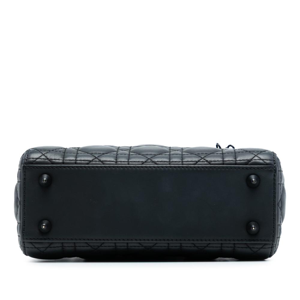 Christian Dior B Dior Black Calf Leather Small Ultra Matte skin Cannage My ABCDior Lady Dior Italy