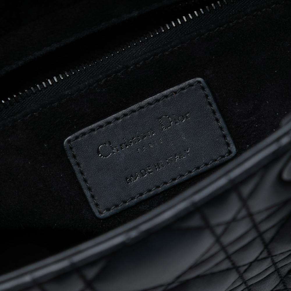 Christian Dior B Dior Black Calf Leather Small Ultra Matte skin Cannage My ABCDior Lady Dior Italy