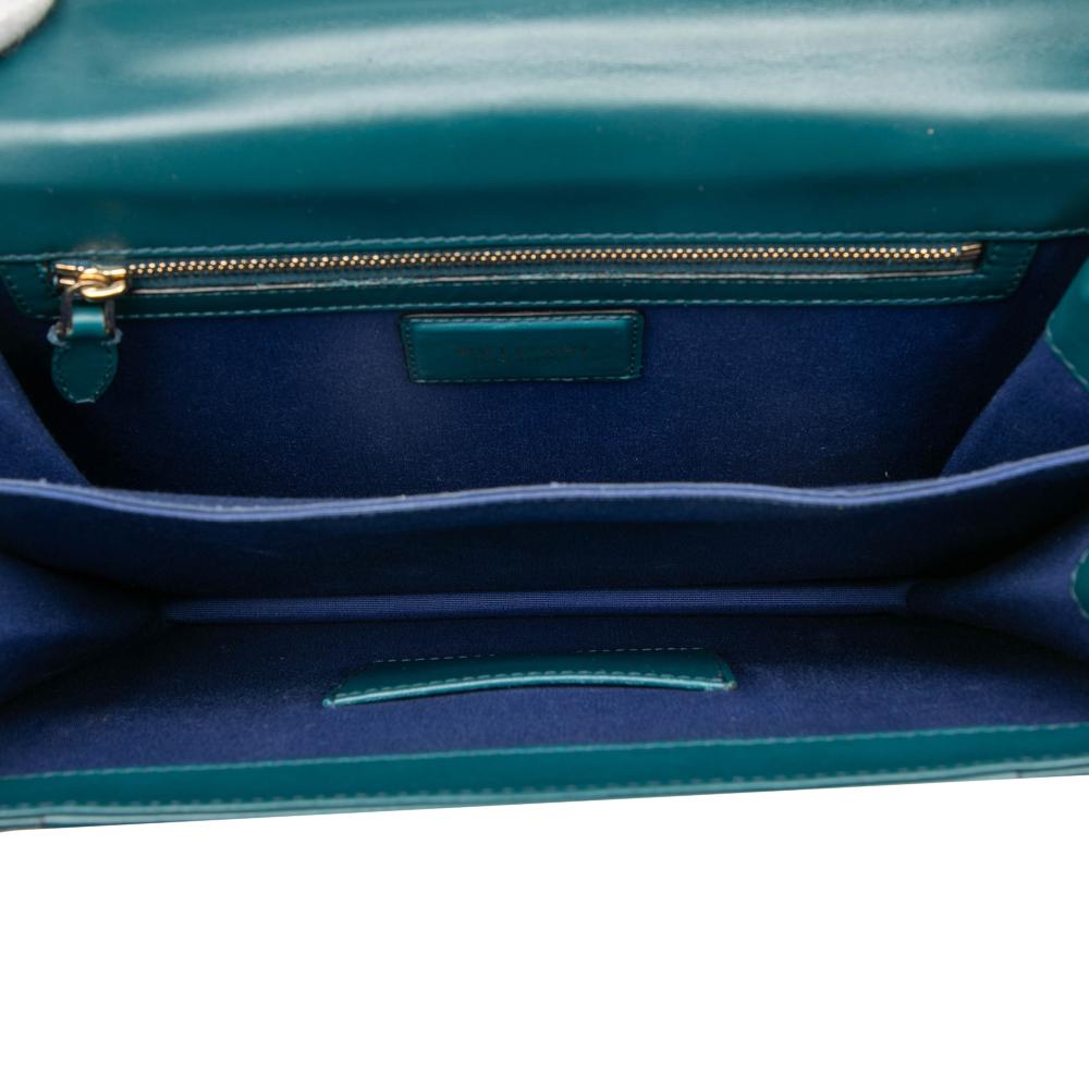 Bvlgari B Bvlgari Green Dark Green Calf Leather Small skin Serpenti Forever Top Handle Bag Italy