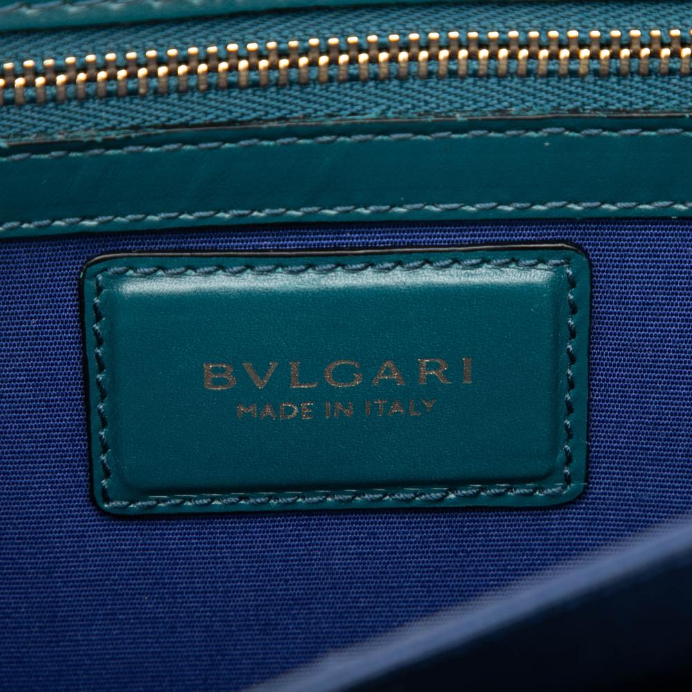 Bvlgari B Bvlgari Green Dark Green Calf Leather Small skin Serpenti Forever Top Handle Bag Italy