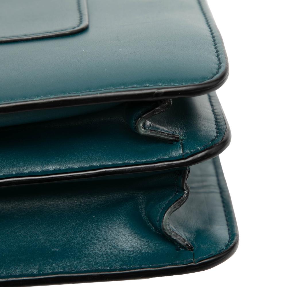 Bvlgari B Bvlgari Green Dark Green Calf Leather Small skin Serpenti Forever Top Handle Bag Italy