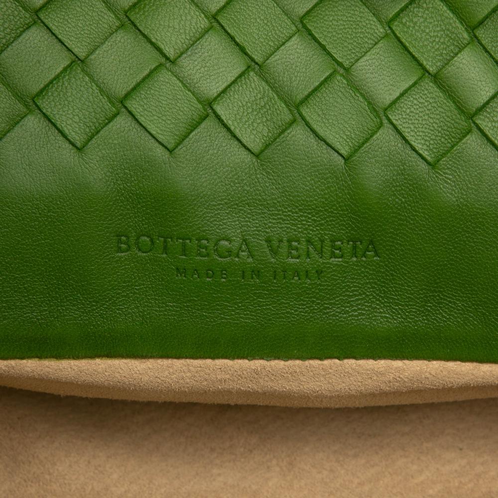 Bottega Veneta B Bottega Veneta Green Nappa Leather Leather Nappa Intrecciato Marquise Flower Tote Italy
