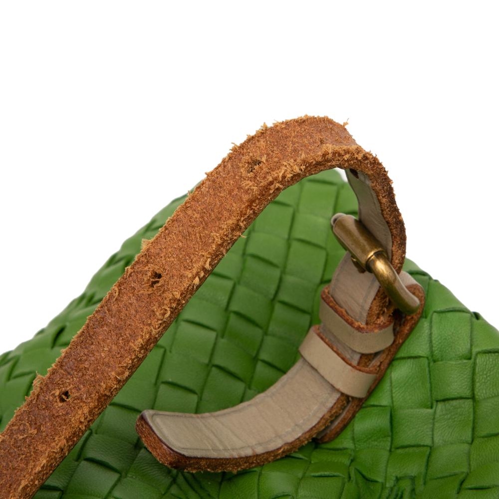 Bottega Veneta B Bottega Veneta Green Nappa Leather Leather Nappa Intrecciato Marquise Flower Tote Italy