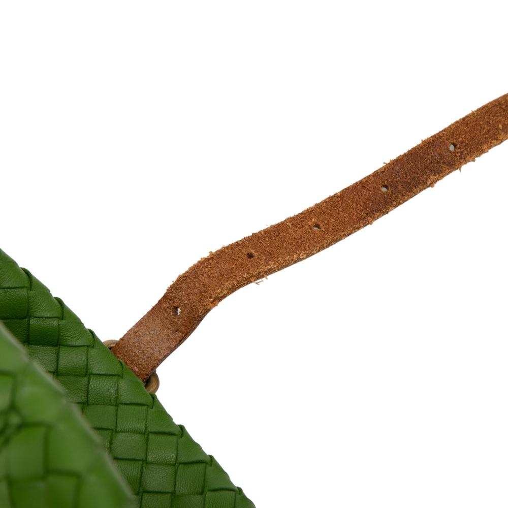 Bottega Veneta B Bottega Veneta Green Nappa Leather Leather Nappa Intrecciato Marquise Flower Tote Italy