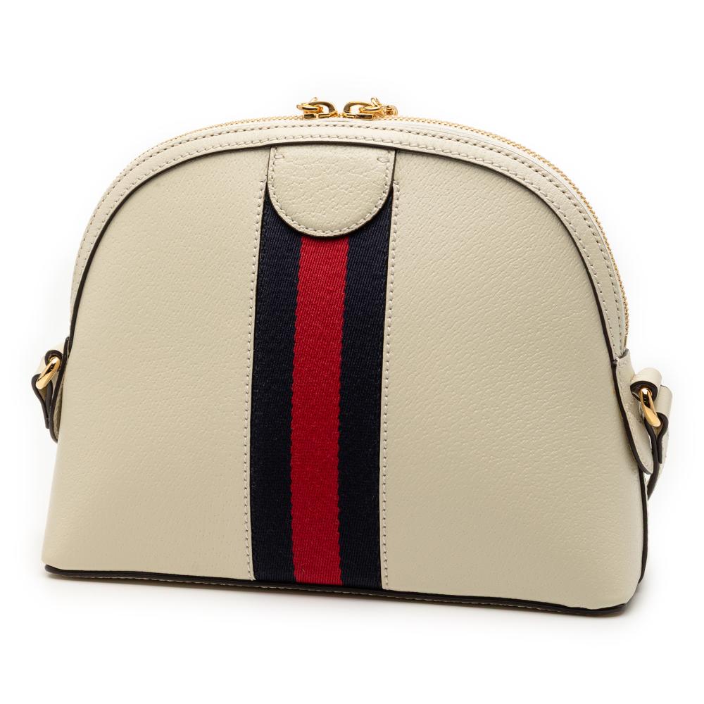 Gucci AB Gucci White Calf Leather Small skin Ophidia Dome Crossbody Italy