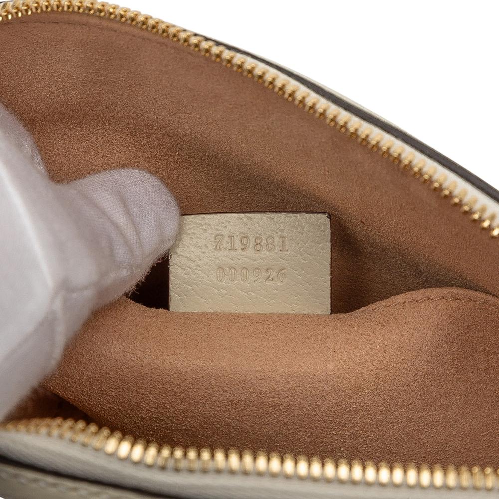 Gucci AB Gucci White Calf Leather Small skin Ophidia Dome Crossbody Italy