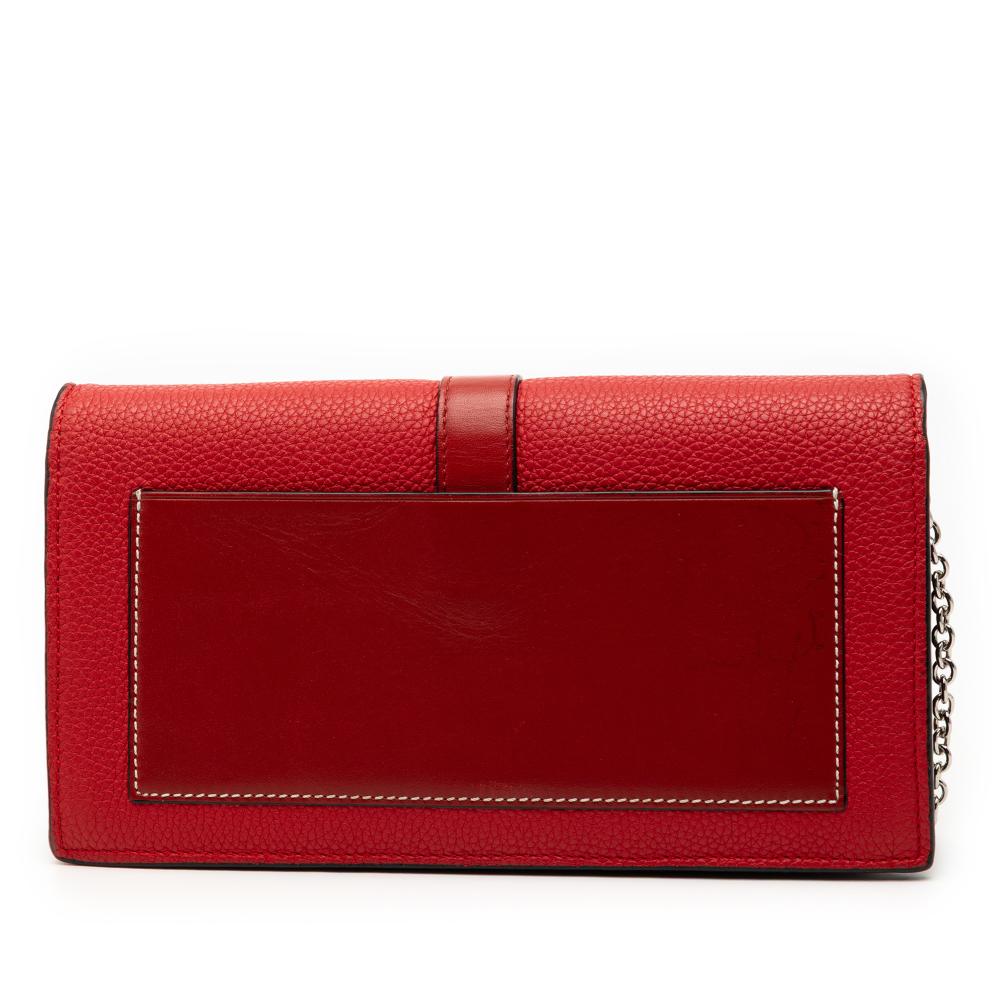 Loewe AB LOEWE Red Calf Leather Pebbled skin Wallet on Chain Spain