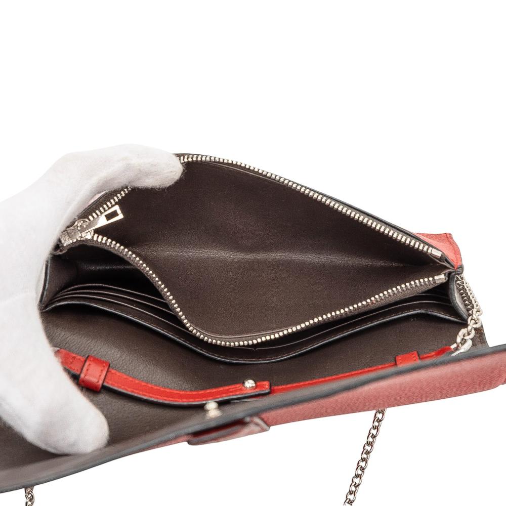 Loewe AB LOEWE Red Calf Leather Pebbled skin Wallet on Chain Spain