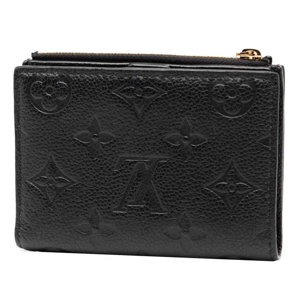 Louis Vuitton B Louis Vuitton Black Monogram Empreinte Leather Lisa Compact Wallet France