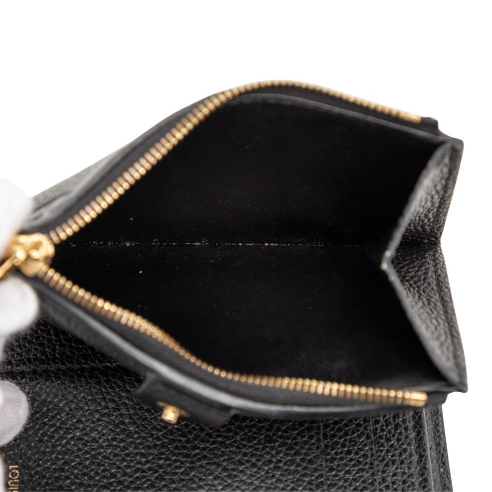 Louis Vuitton B Louis Vuitton Black Monogram Empreinte Leather Lisa Compact Wallet France