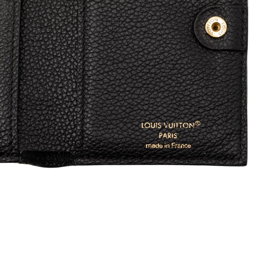 Louis Vuitton B Louis Vuitton Black Monogram Empreinte Leather Lisa Compact Wallet France