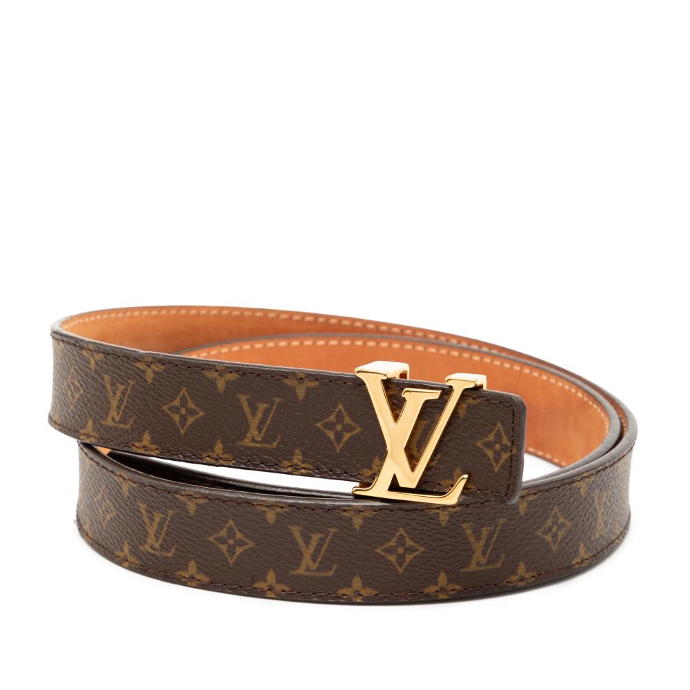 Louis Vuitton AB Louis Vuitton Brown Monogram Canvas Fabric Monogram LV Initiales Belt France