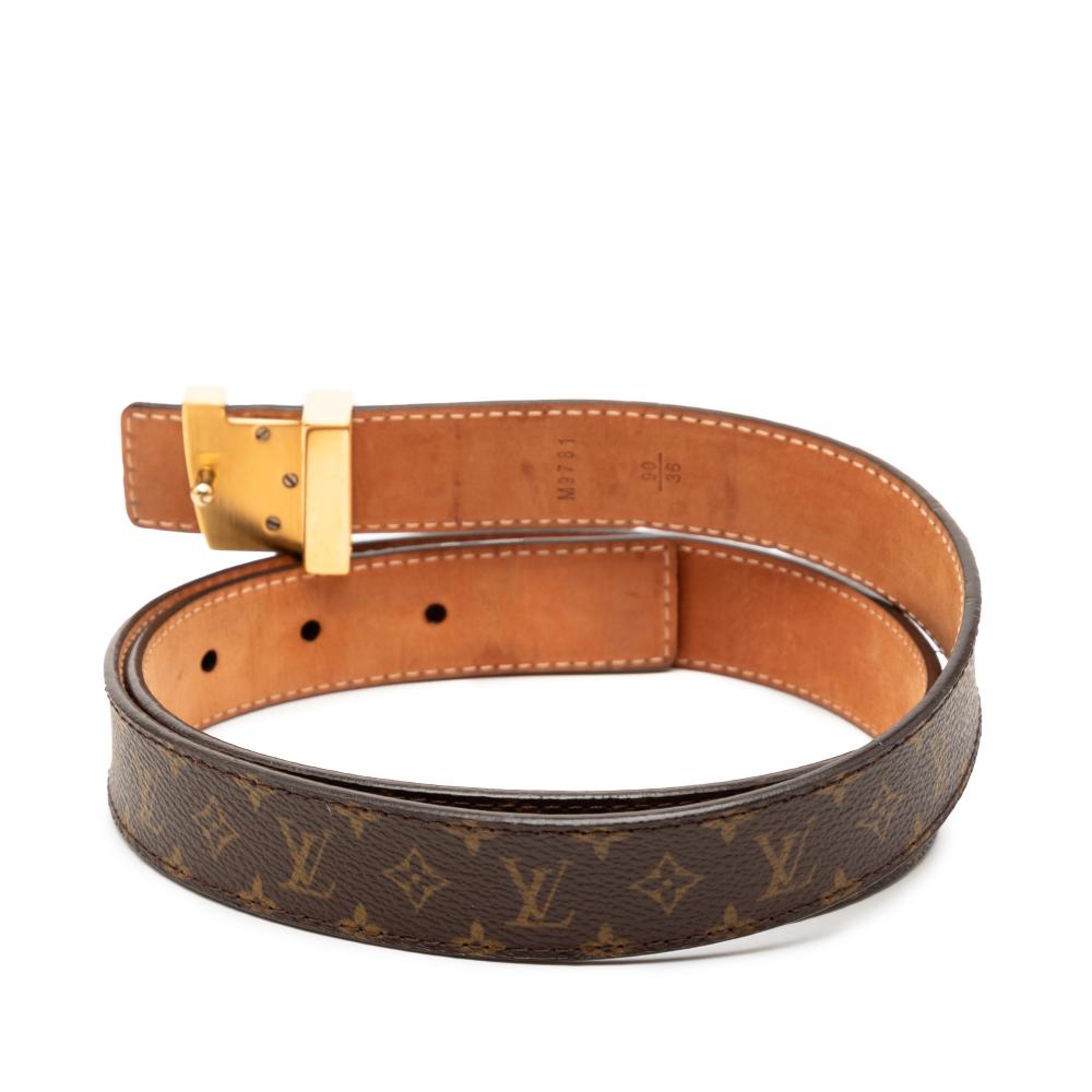 Louis Vuitton AB Louis Vuitton Brown Monogram Canvas Fabric Monogram LV Initiales Belt France