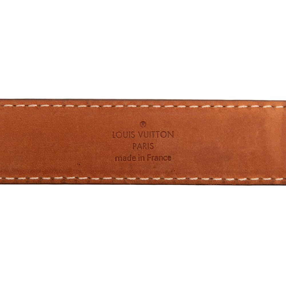 Louis Vuitton AB Louis Vuitton Brown Monogram Canvas Fabric Monogram LV Initiales Belt France