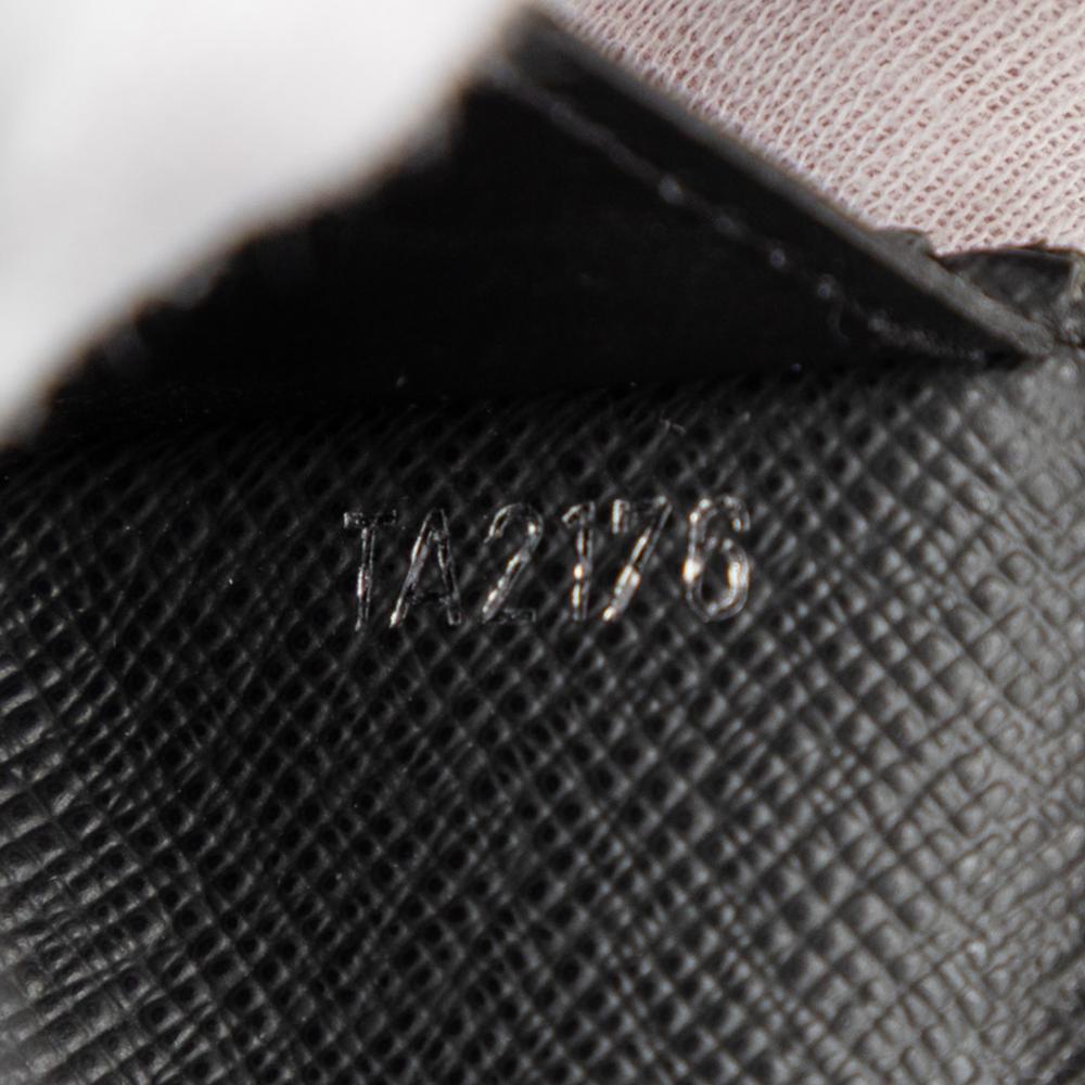 Louis Vuitton B Louis Vuitton Black Taiga Leather Leather Taiga Brazza Wallet France