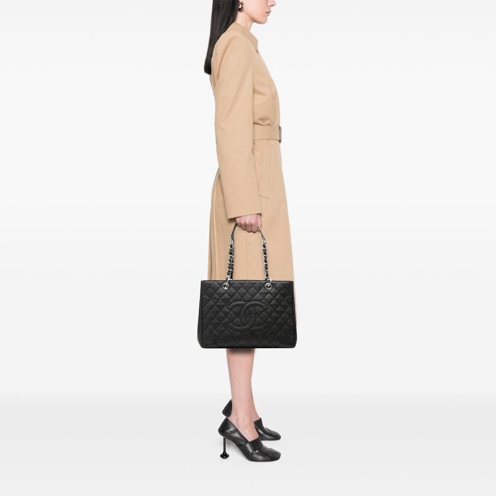 Chanel B Chanel Black Caviar Leather Leather Caviar Grand Shopping Tote Italy