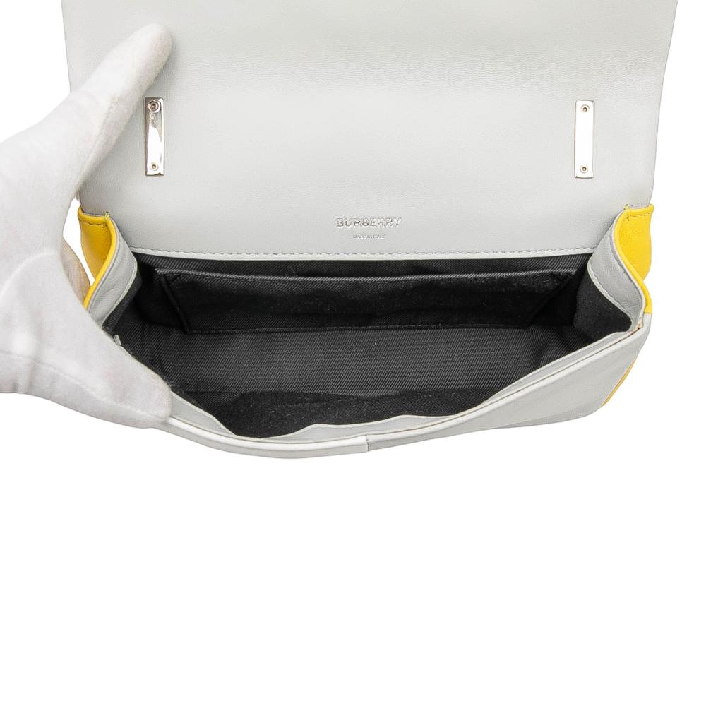 Burberry AB Burberry White Lambskin Leather Leather Small Tricolor Quilted Lambskin Lola Crossbody Italy