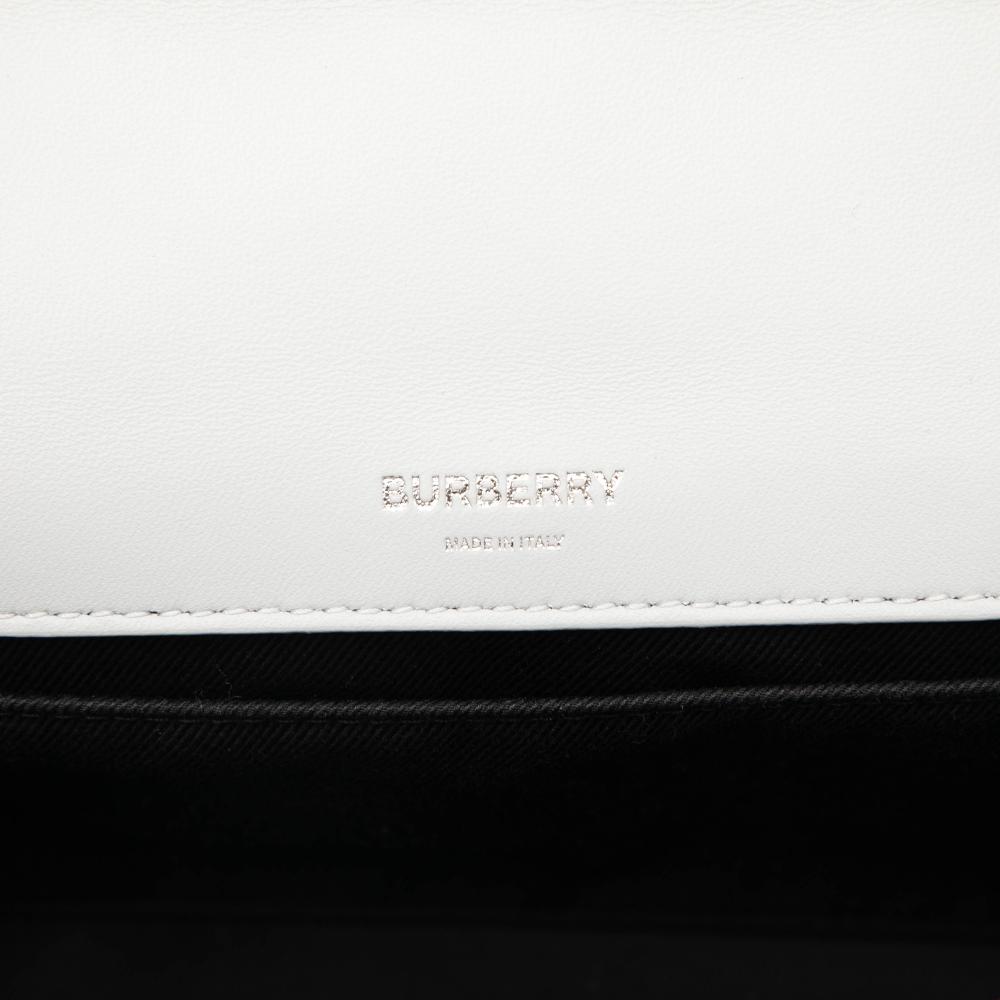 Burberry AB Burberry White Lambskin Leather Leather Small Tricolor Quilted Lambskin Lola Crossbody Italy