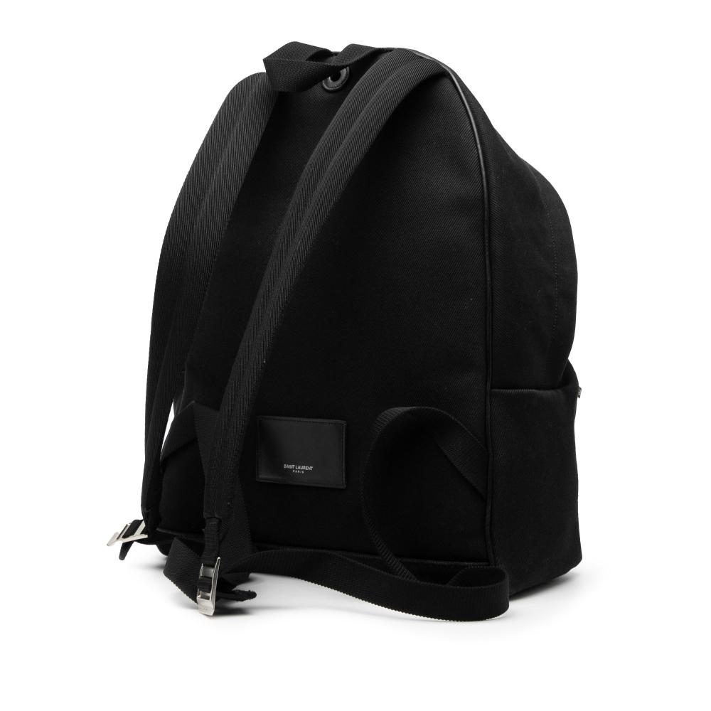 Saint Laurent B Saint Laurent Black Canvas Fabric Studded City Backpack Italy