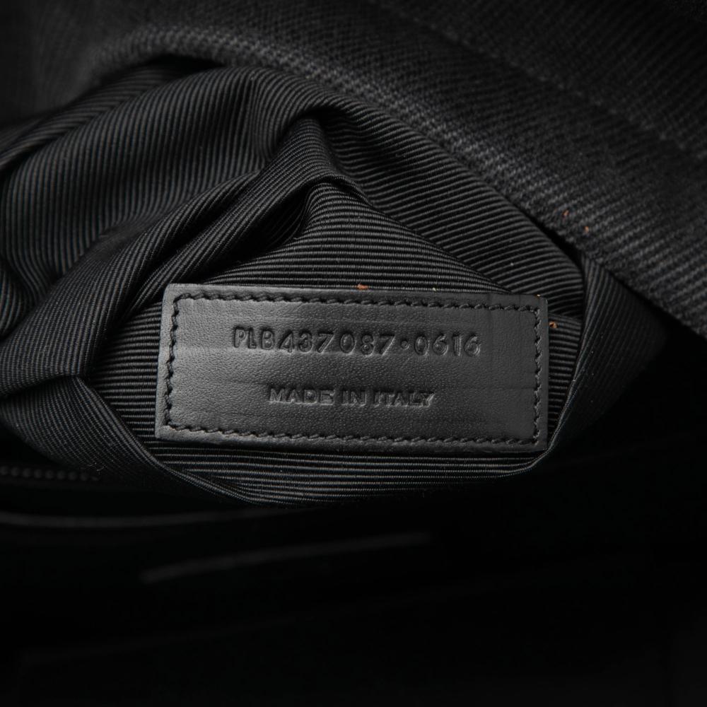 Saint Laurent B Saint Laurent Black Canvas Fabric Studded City Backpack Italy