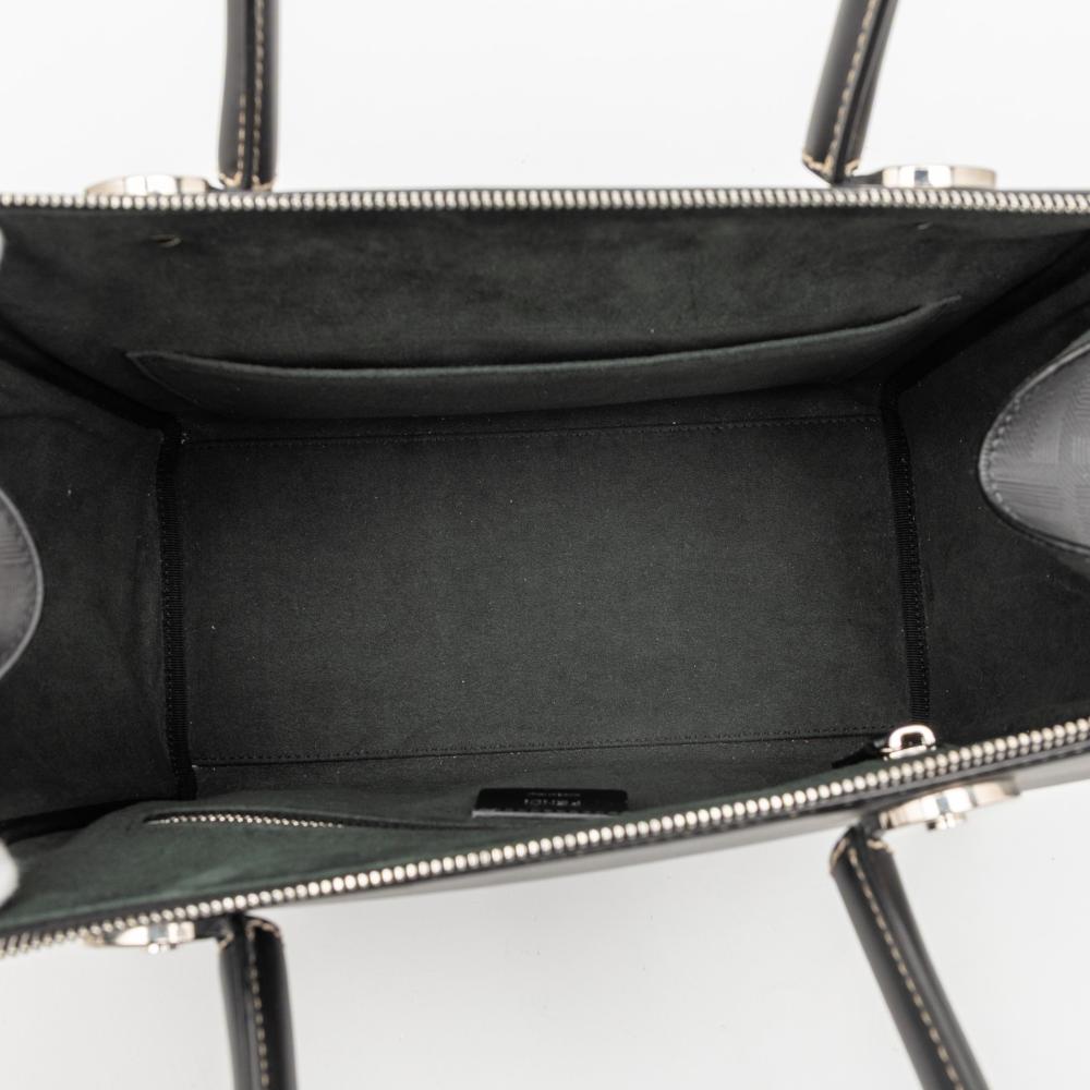 Fendi B Fendi Black Coated Canvas Fabric Zucca Soft Trunk Satchel Italy