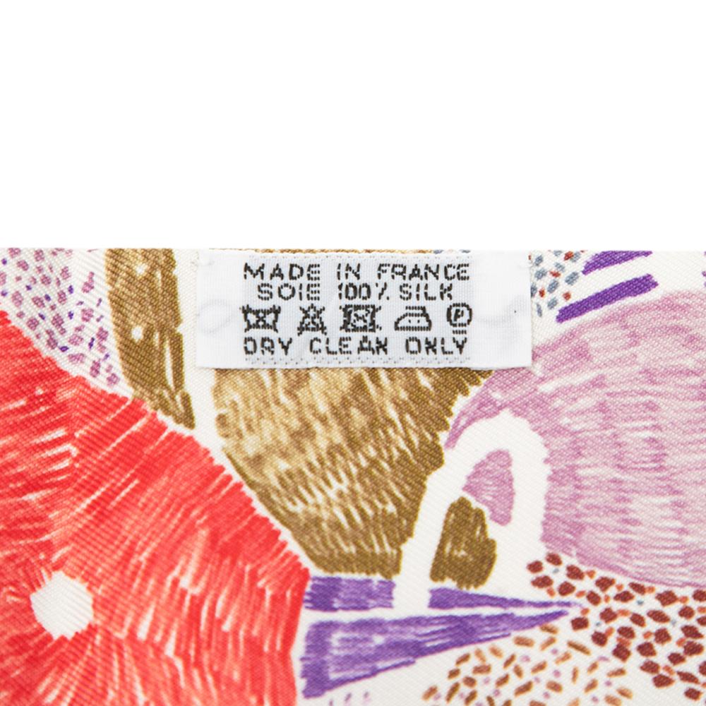 Hermès B Hermès Purple with Multi Silk Fabric Chacun Fait Son Nid Twilly Scarf France