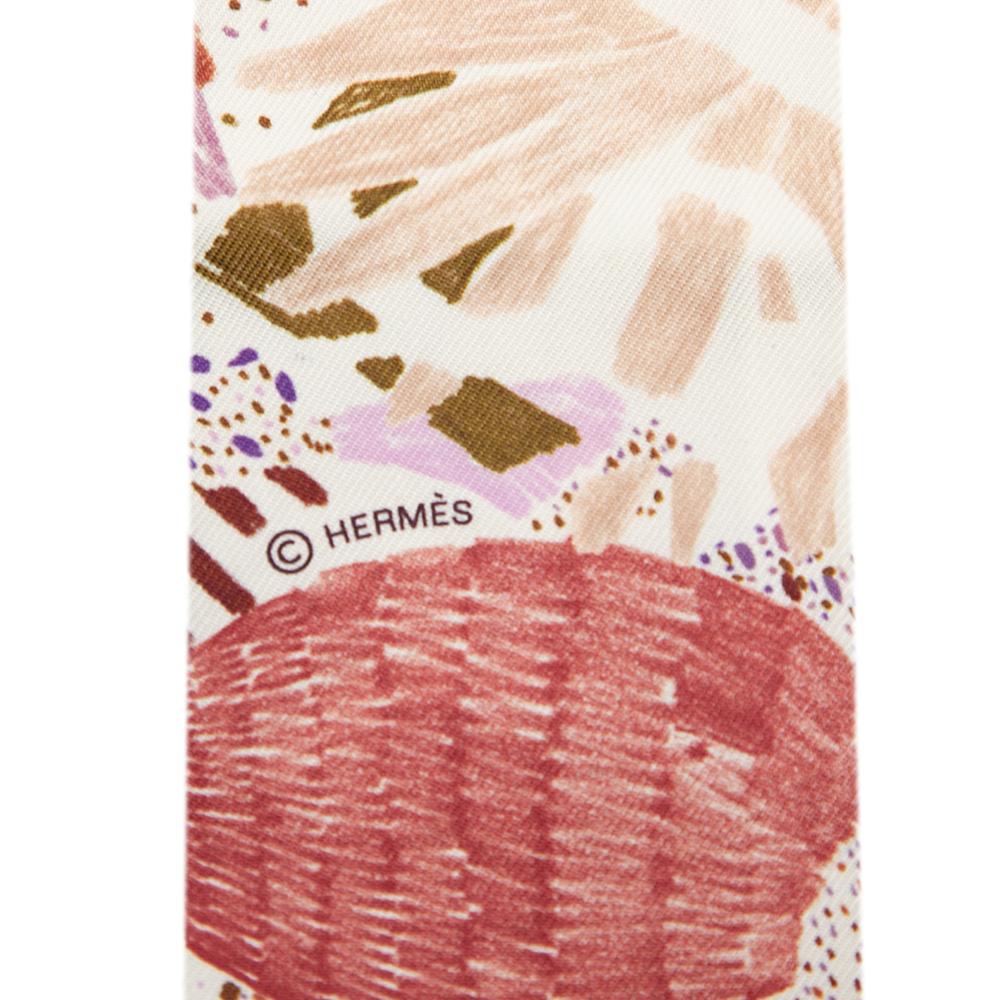 Hermès B Hermès Purple with Multi Silk Fabric Chacun Fait Son Nid Twilly Scarf France