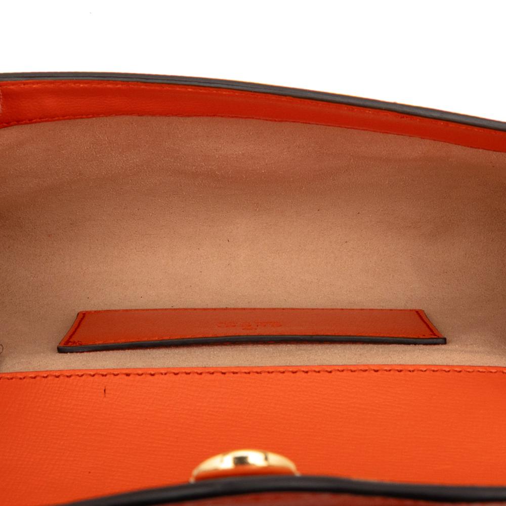 Gucci B Gucci Orange Dark Orange Calf Leather Mini Horsebit 1955 Web Crossbody Italy