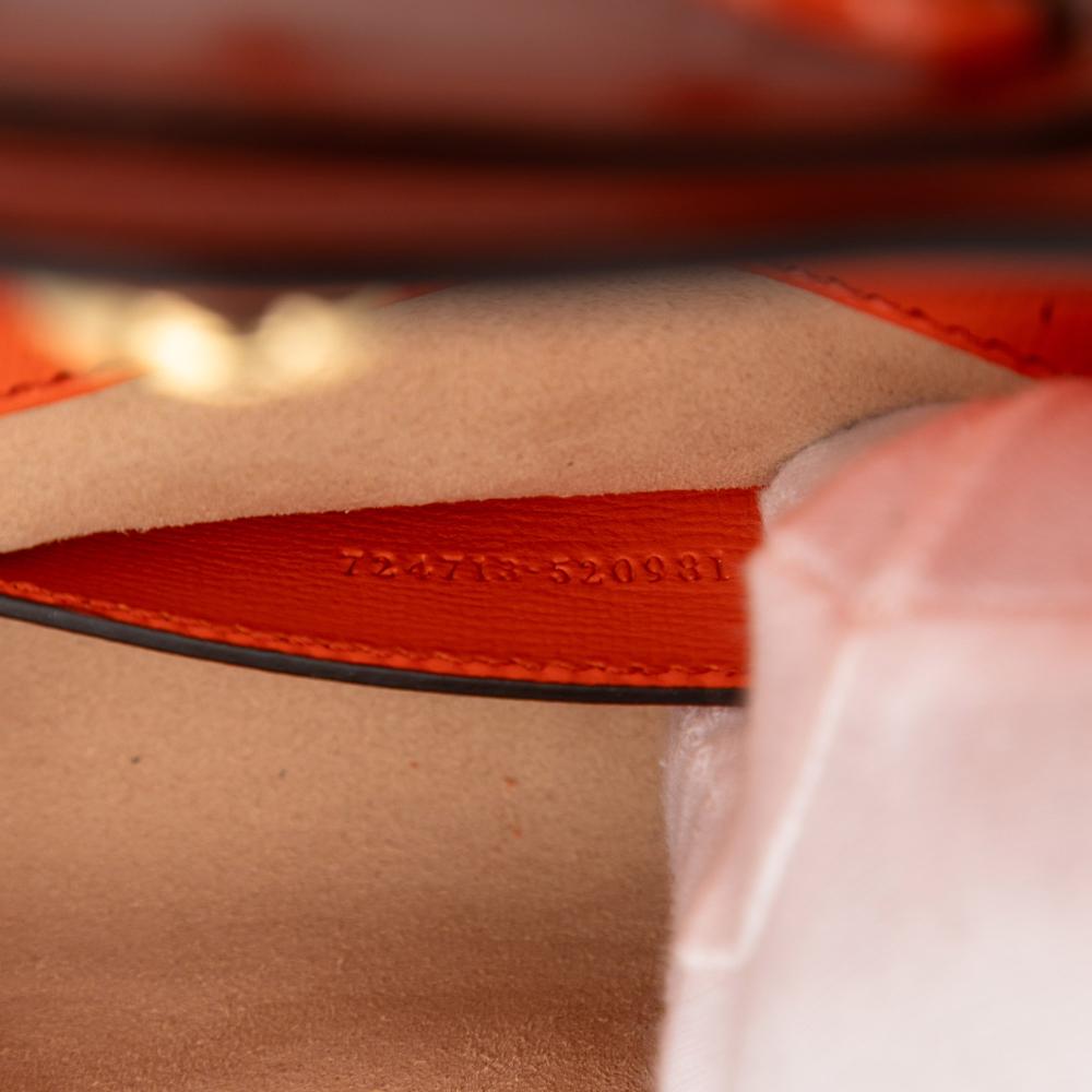 Gucci B Gucci Orange Dark Orange Calf Leather Mini Horsebit 1955 Web Crossbody Italy