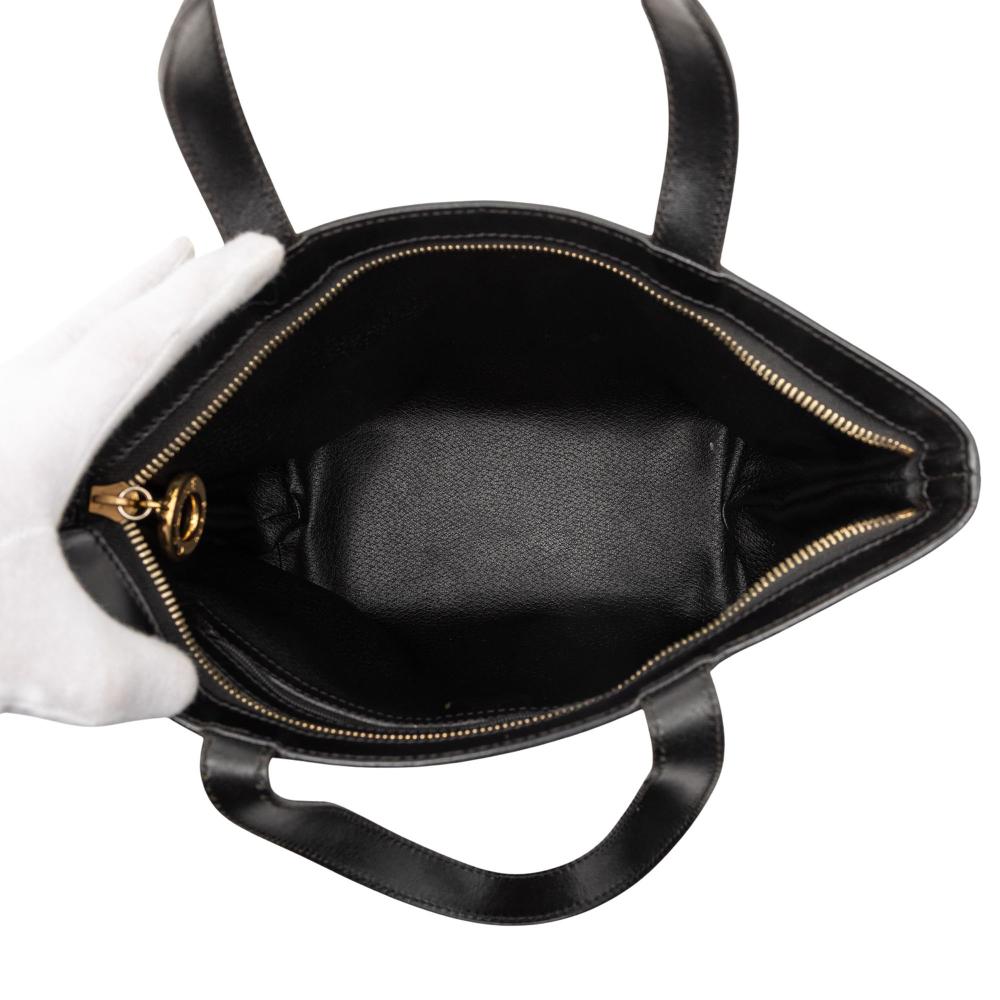 Celine B Celine Black Coated Canvas Fabric Macadam Handbag Italy