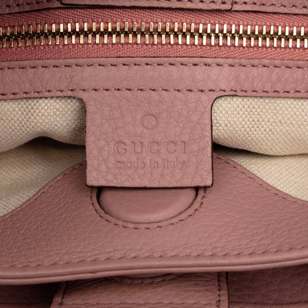 Gucci B Gucci Pink Calf Leather Small skin Bamboo Shopper Satchel Italy