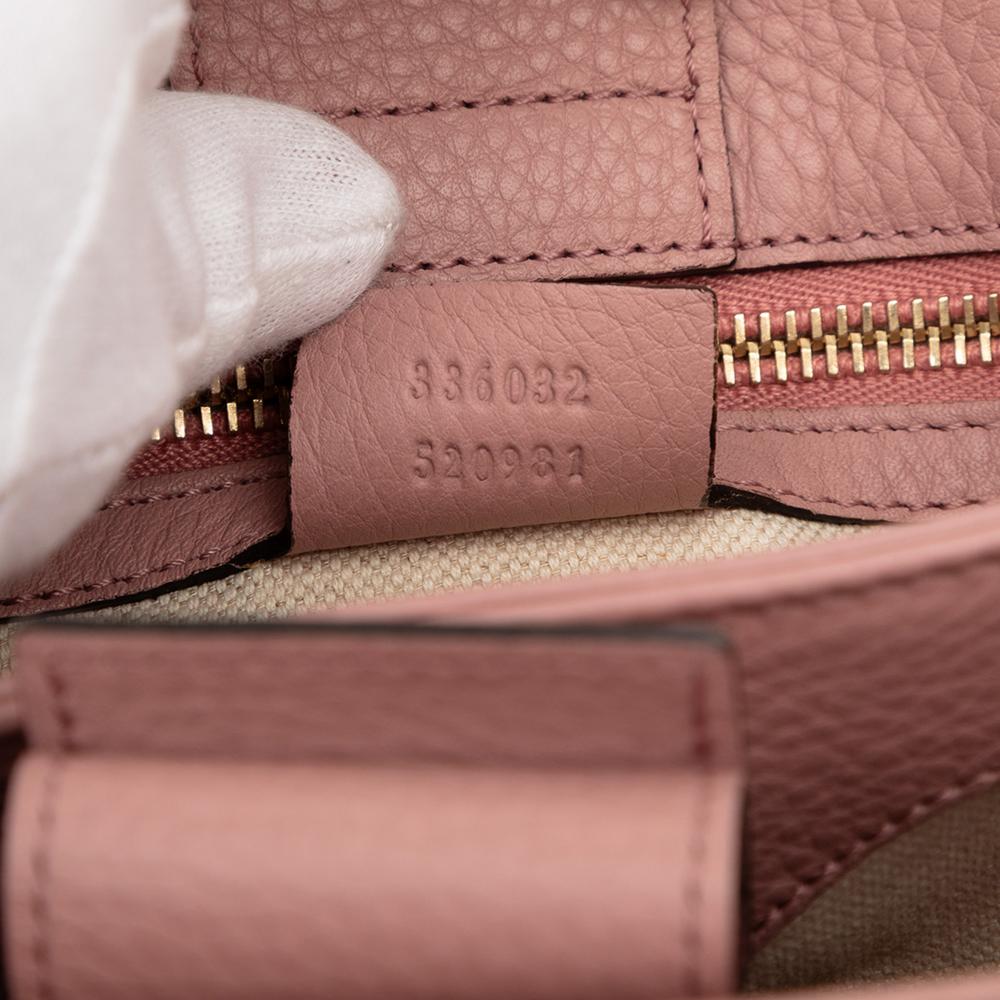 Gucci B Gucci Pink Calf Leather Small skin Bamboo Shopper Satchel Italy