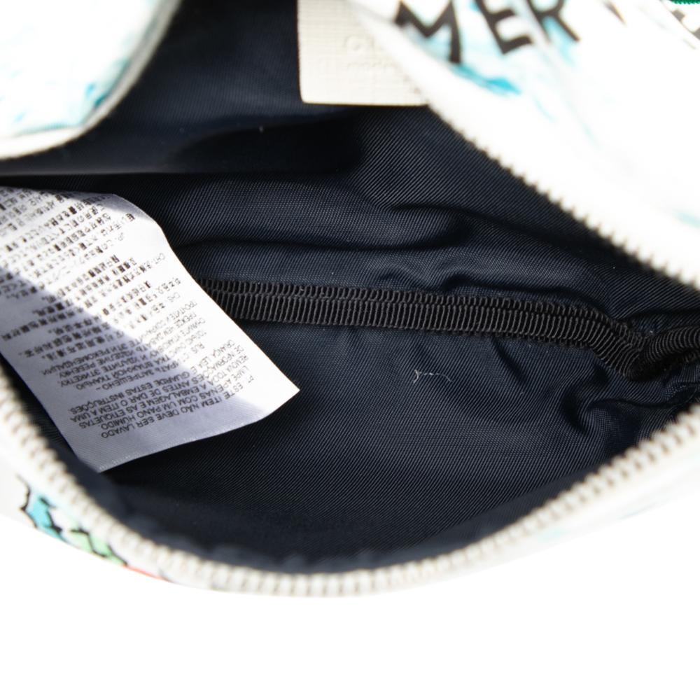 Gucci AB Gucci White with Green Nylon Fabric Merveilleux Strawberry Print Belt Bag Italy