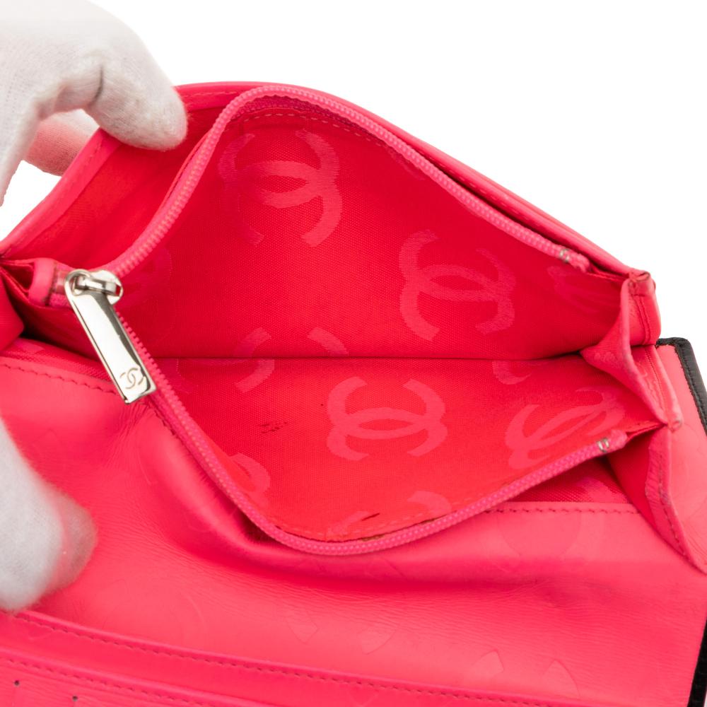 Chanel AB Chanel Black Lambskin Leather Leather Quilted Lambskin Cambon Ligne Bifold Wallet Italy