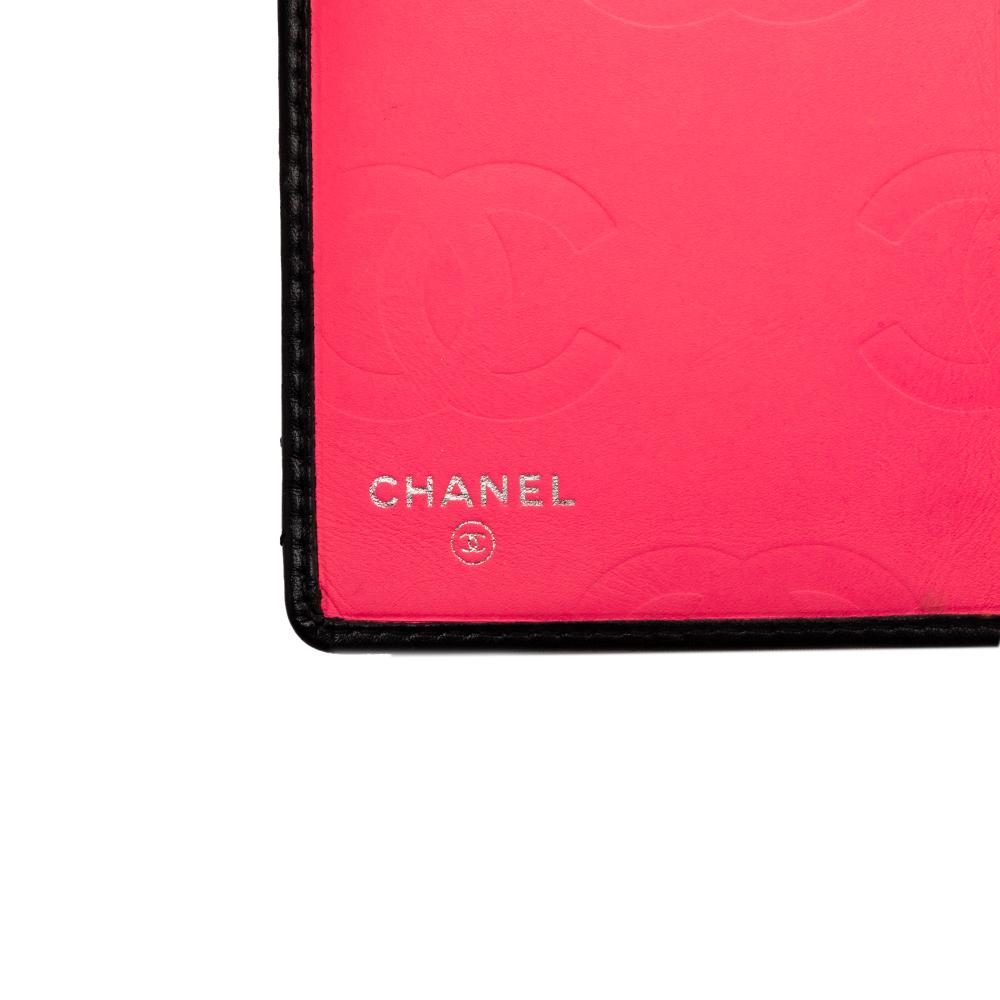 Chanel AB Chanel Black Lambskin Leather Leather Quilted Lambskin Cambon Ligne Bifold Wallet Italy