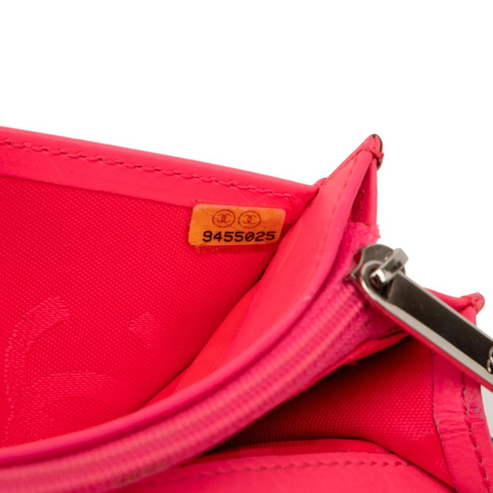 Chanel AB Chanel Black Lambskin Leather Leather Quilted Lambskin Cambon Ligne Bifold Wallet Italy