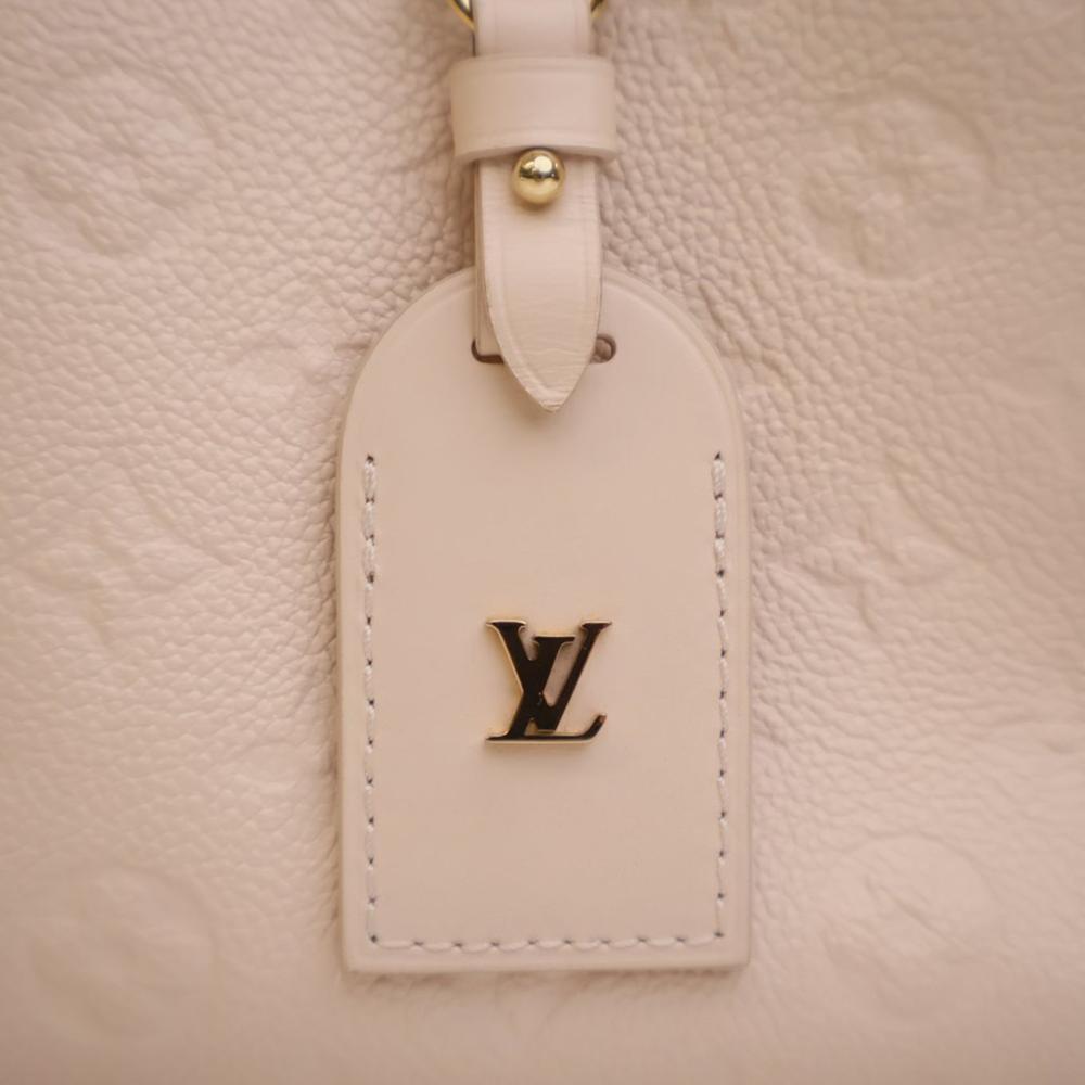 Louis Vuitton AB Louis Vuitton White Ivory Monogram Empreinte Leather Petite Malle Souple Italy