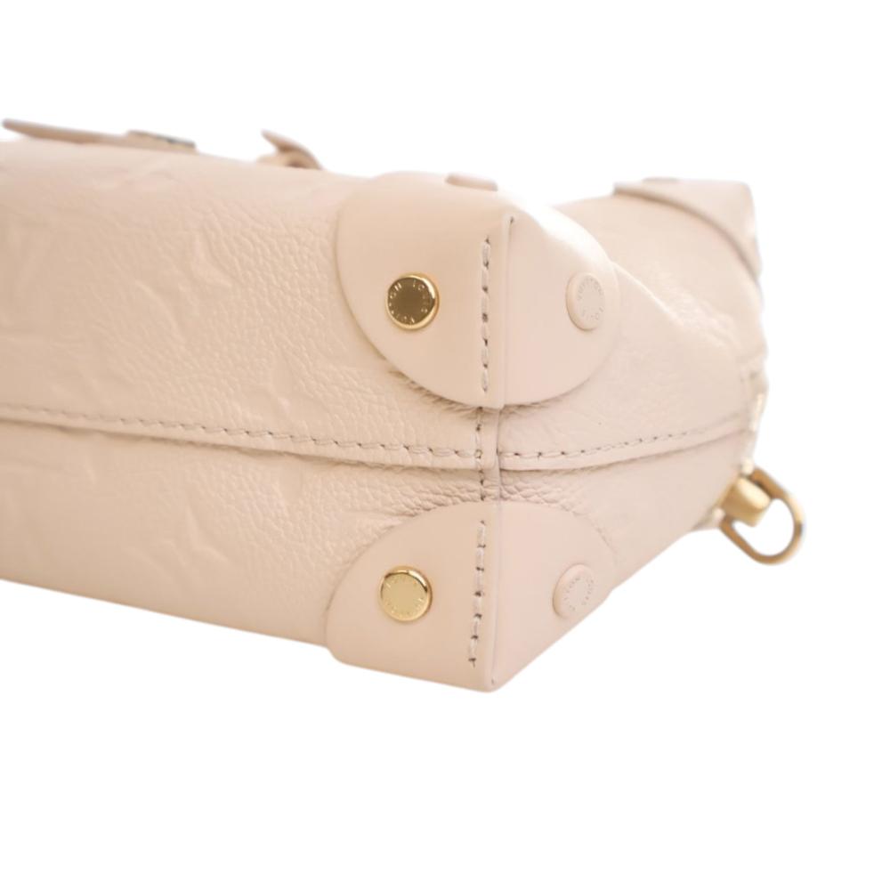 Louis Vuitton AB Louis Vuitton White Ivory Monogram Empreinte Leather Petite Malle Souple Italy