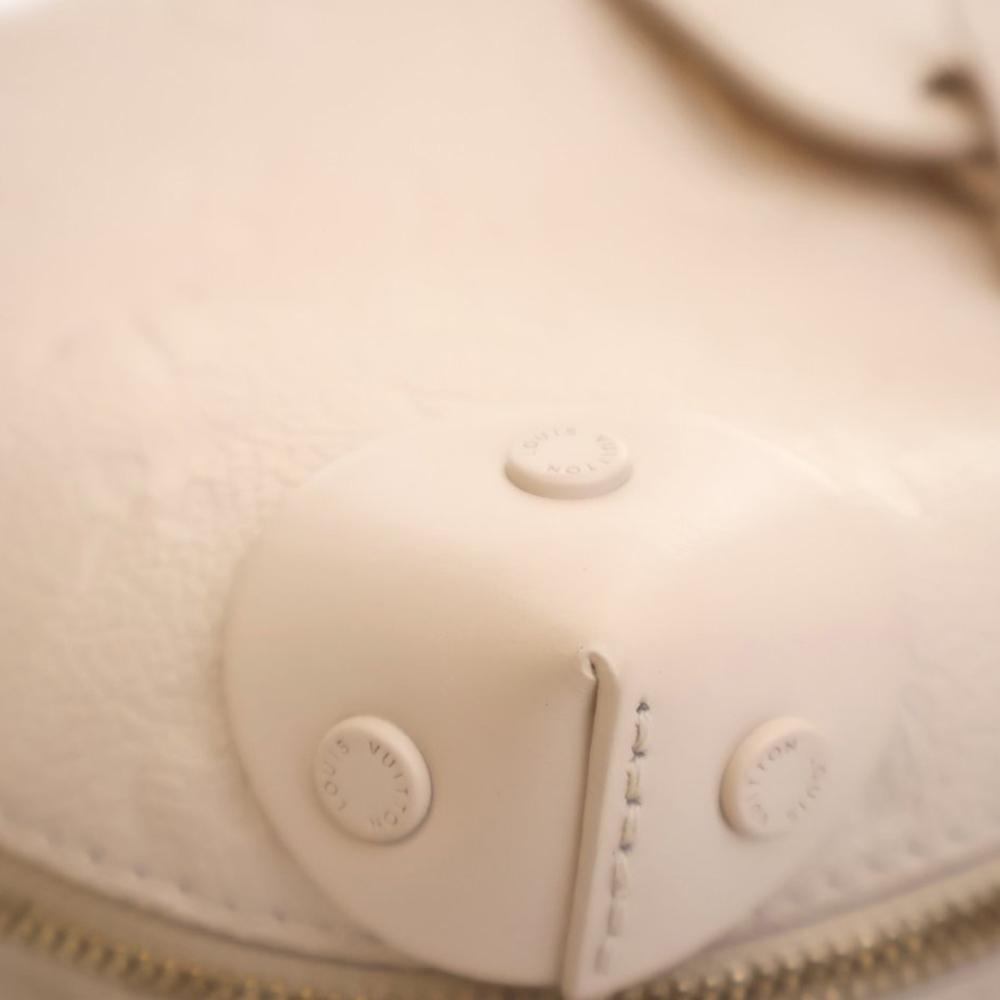Louis Vuitton AB Louis Vuitton White Ivory Monogram Empreinte Leather Petite Malle Souple Italy