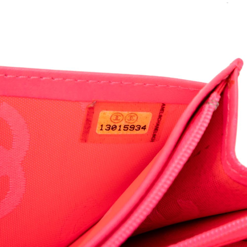 Chanel B Chanel Black Lambskin Leather Leather Quilted Lambskin Cambon Ligne Bifold Wallet Italy