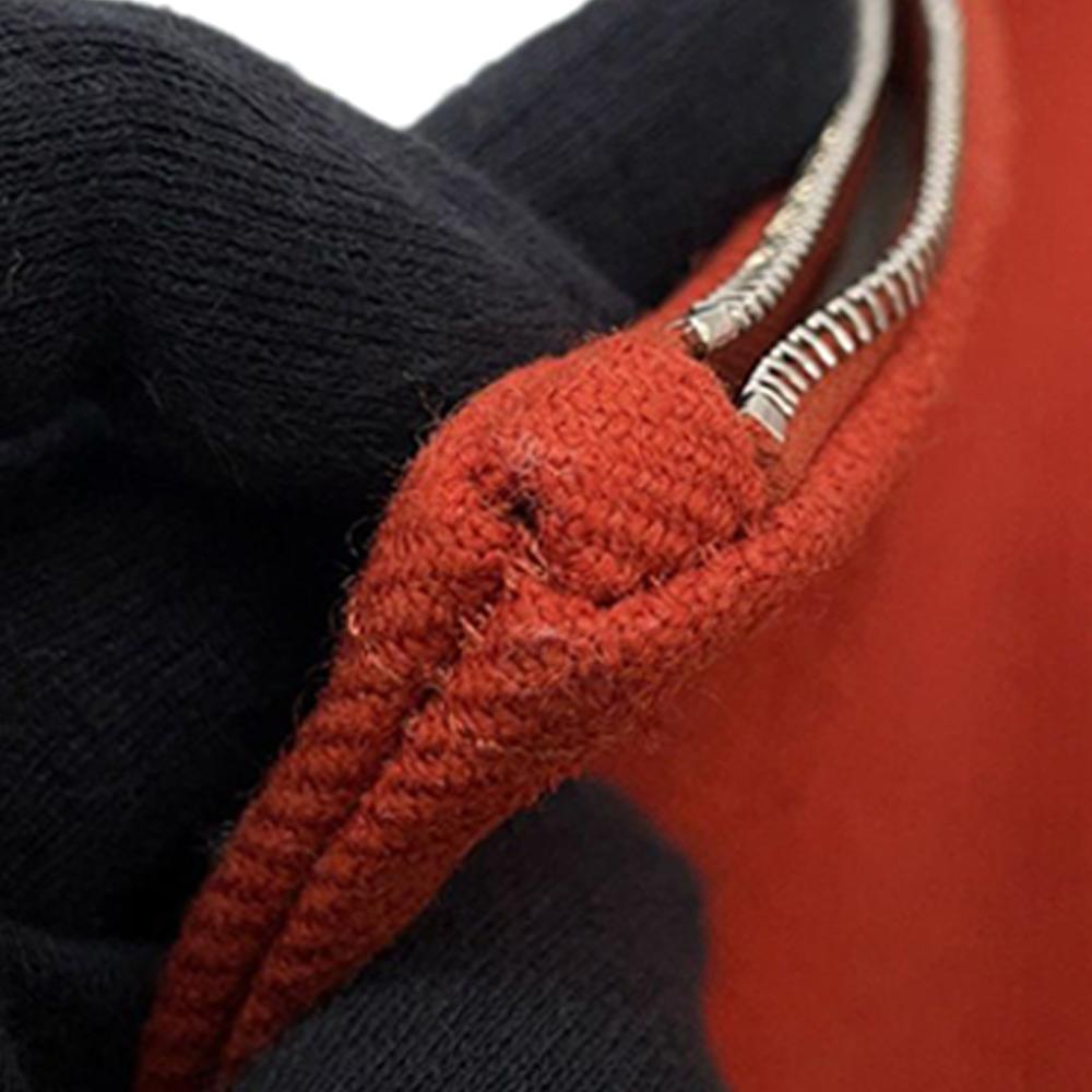 Hermès AB Hermès Orange Red Orange Wool Fabric H Natte Flat Pouch GM France
