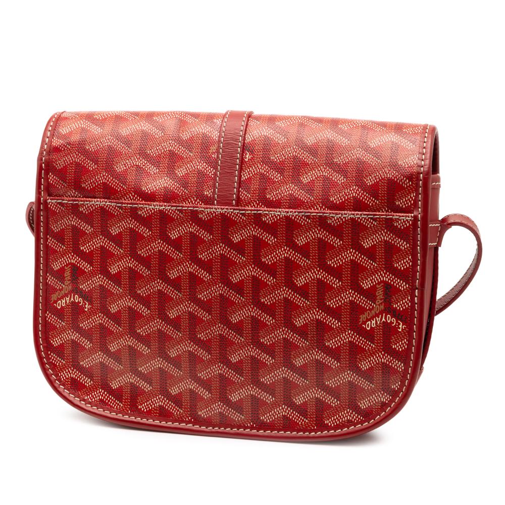 Goyard AB Goyard Red Coated Canvas Fabric Goyardine Belvedere II PM France