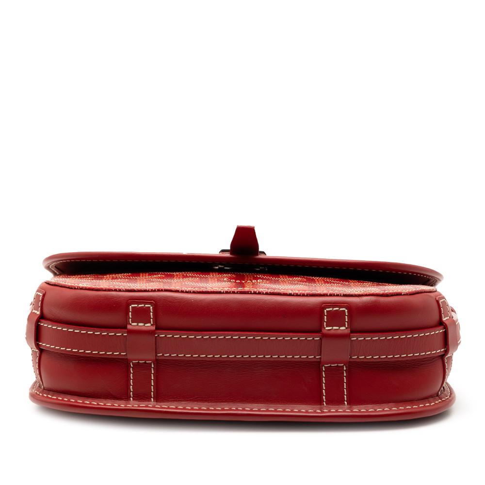 Goyard AB Goyard Red Coated Canvas Fabric Goyardine Belvedere II PM France